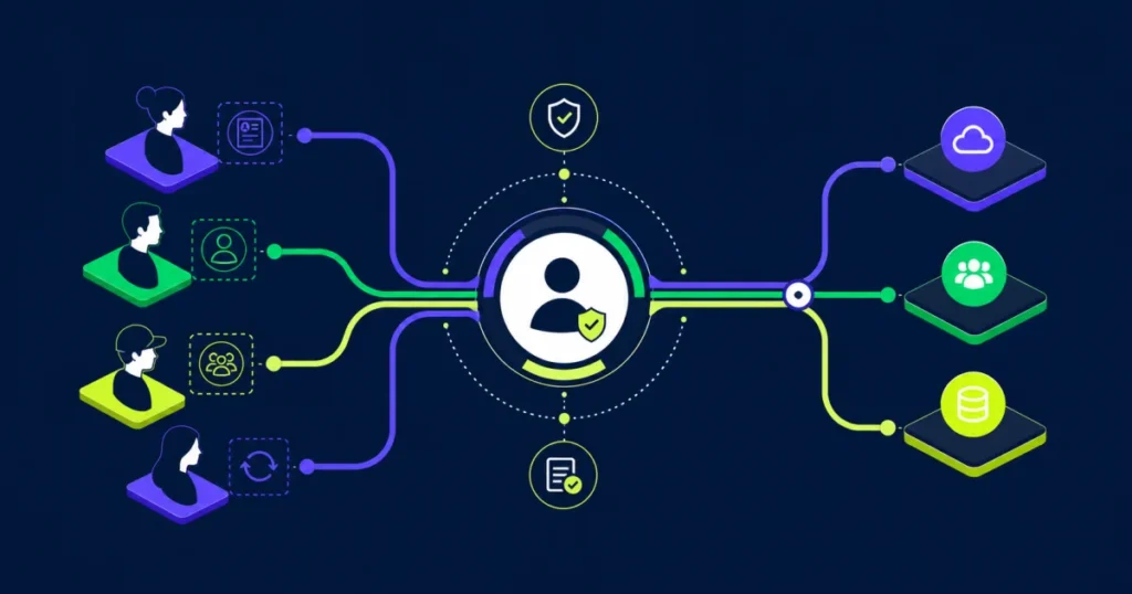 Governed workforce identity connecting multiple worker lifecycle paths to one stable identifier and downstream systems.